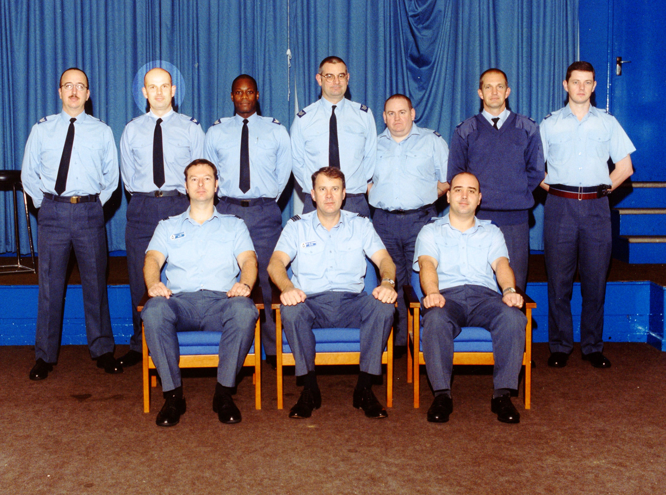 Photo: Squadron Leader Stuart Masters in a group photo, pictured back row, seccond from the left